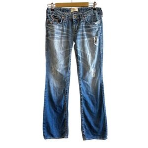 Big Star Size 28 Long Liv Boot Light Wash Jeans Distressed Western Cowgirl Barn